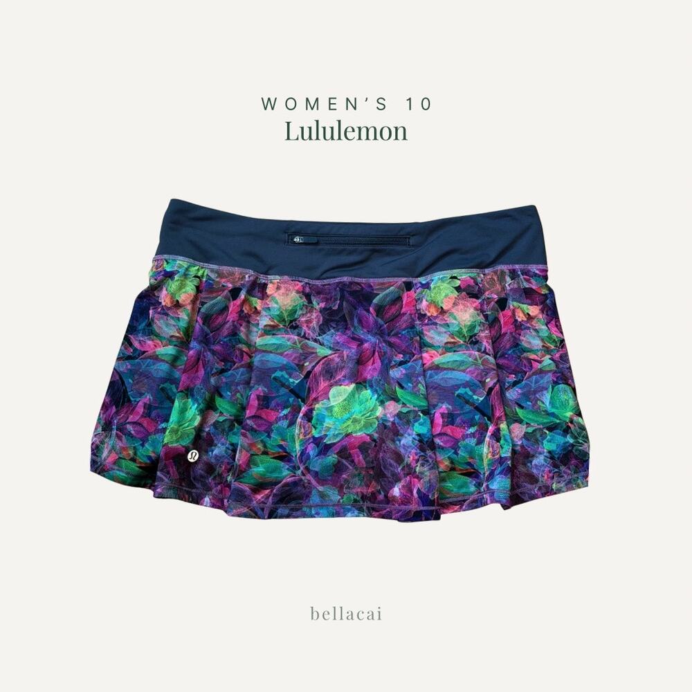 Lululemon | Pace Rival Mid-Rise Skirt Vivid Floral Tone Multi Size 10